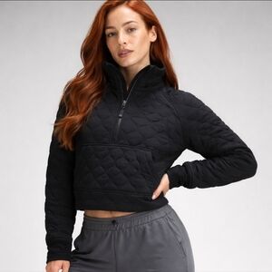 Lululemon Scuba Oversized Quilted Half Zip Pullover XS/S Black NWOT